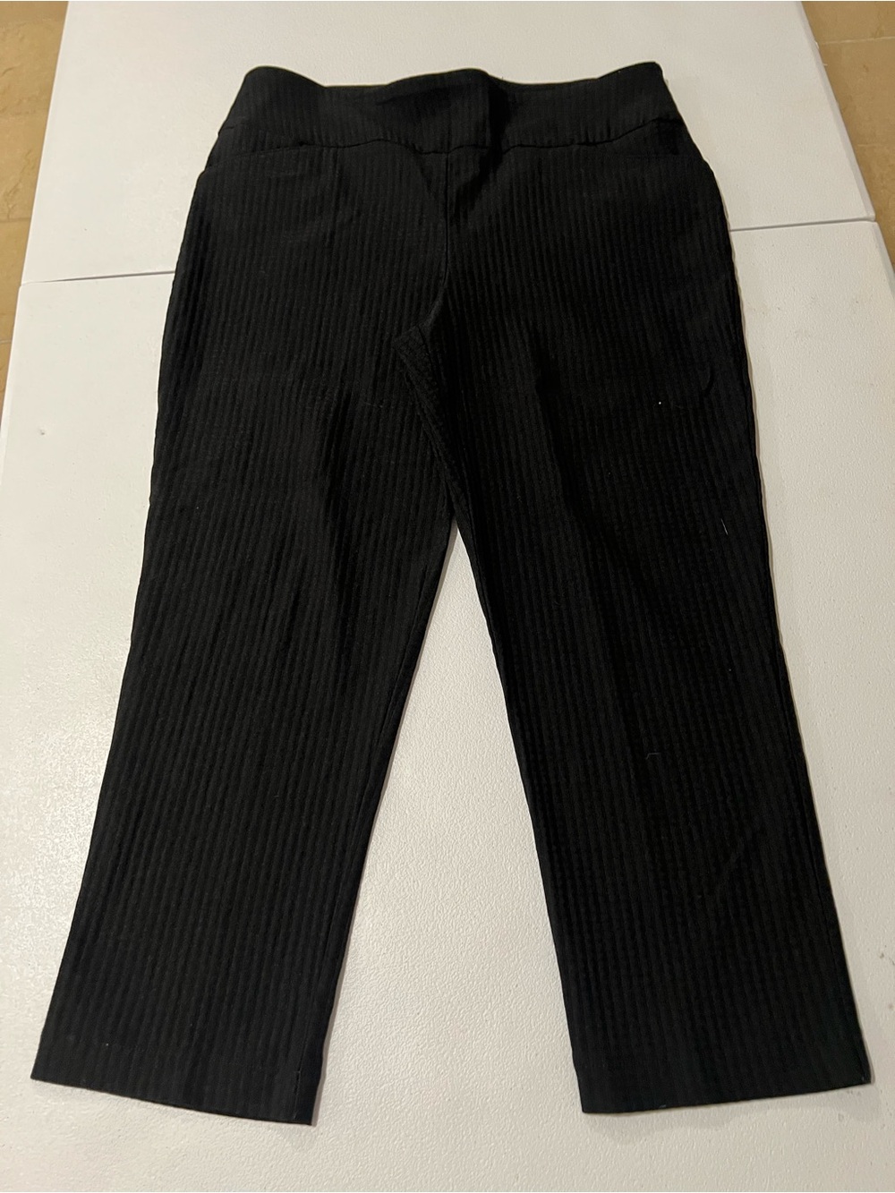 VERSONA Womens Black Crop  Stretch Pants 12